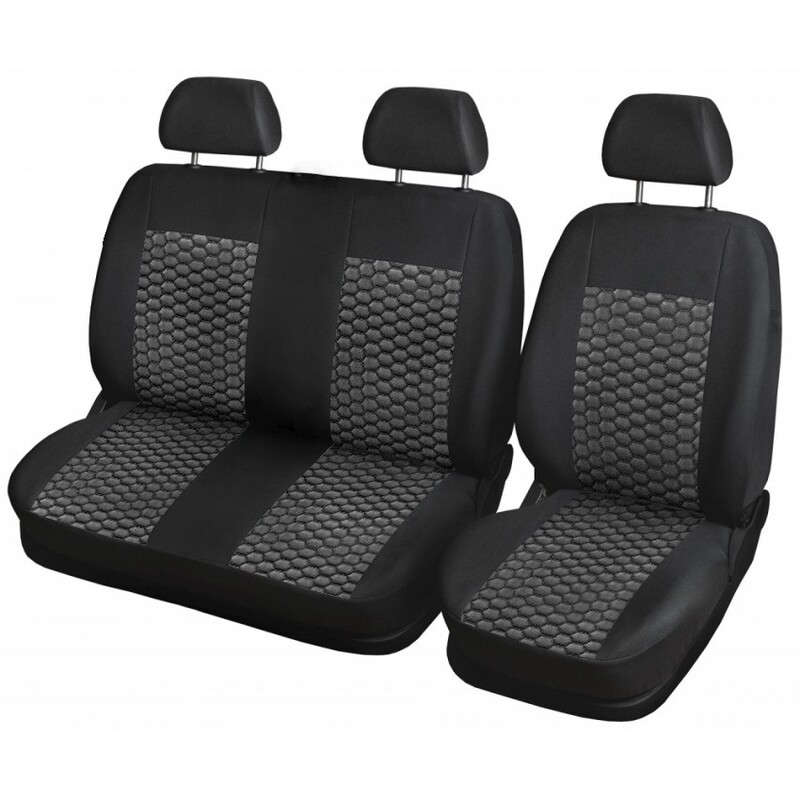 ​2+1 Huse Scaune Universal pentru Ford Transit,Mercedes Sprinter,Opel Movano,Renault Master,VWCrafter,VW Transporter,VW LT,Peugeot Boxer,Citroen Jumper Nergu Lux PU Piele Textile