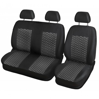 ​2+1 Huse Scaune Universal pentru Ford Transit,Mercedes Sprinter,Opel Movano,Renault Master,VWCrafter,VW Transporter,VW LT,Peugeot Boxer,Citroen Jumper Nergu Lux PU Piele Textile