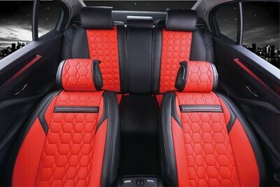 Huse Scaune pentru Masini Auto Universal Nergu Nergu Rosu Lux PU Piele Set Complet