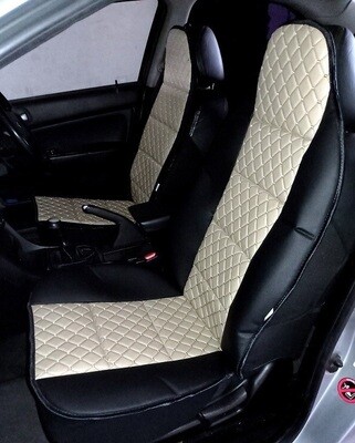 2 x Huse Scaune pentru Masini Auto Universal Bej Piele