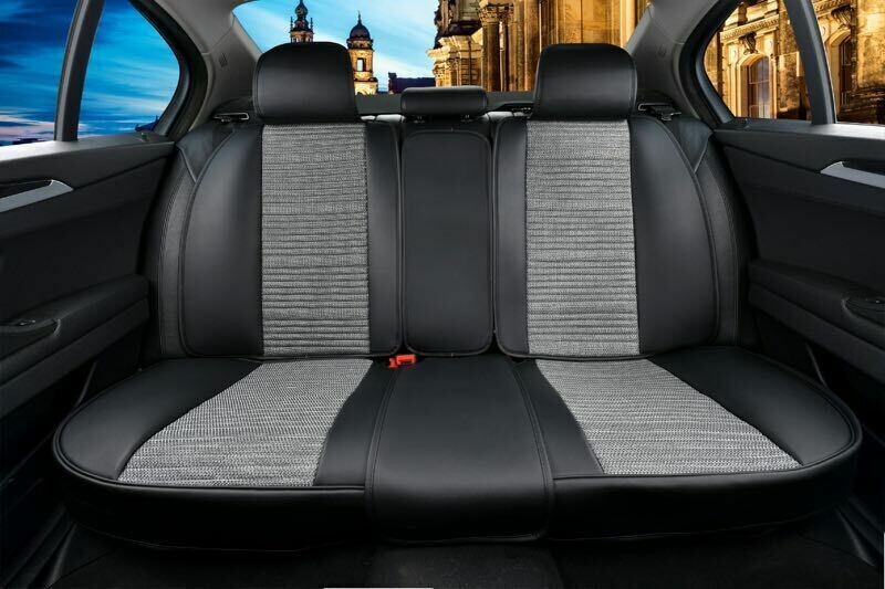 Huse Scaune pentru Masini Auto Universal Nergu Gri Lux PU Piele Set Complet