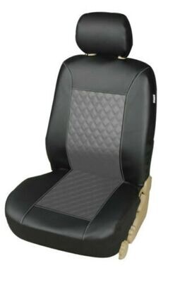 Huse Scaune pentru Masini Auto Universal Nergu Gri Lux PU Piele Set Complet