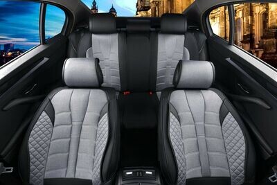 Huse Scaune pentru Masini Auto Universal Nergu Gri Lux PU Piele Set Complet
