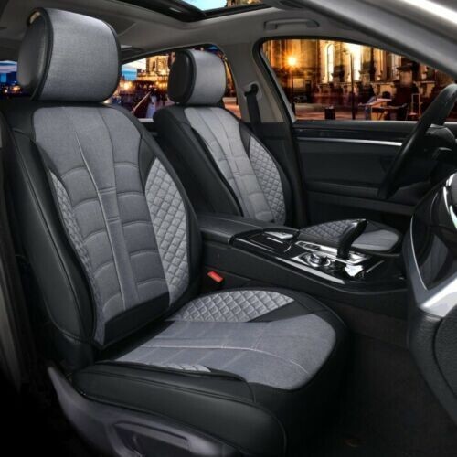 Huse Scaune pentru Masini Auto Universal Nergu Gri Lux PU Piele Set Complet