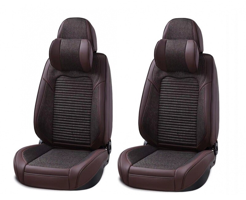 Premium Stilul Huse Scaune pentru Masini Auto Maro Lux Piele Textil Universal cu Perne