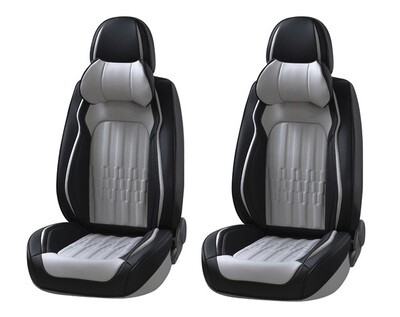 Premium Stilul Huse Scaune pentru Masini Auto Negru Gri Lux Piele Textil Universal cu Perne