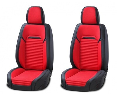 Premium Stilul Huse Scaune pentru Masini Auto Negru Rosu Lux Piele Textil Universal