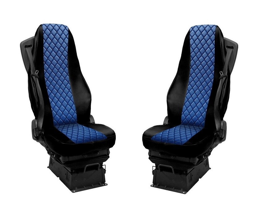 Huse scaune pentru VOLVO FH EURO 6 2014-2020 Nergu Albastru Camioane Lux PU Piele