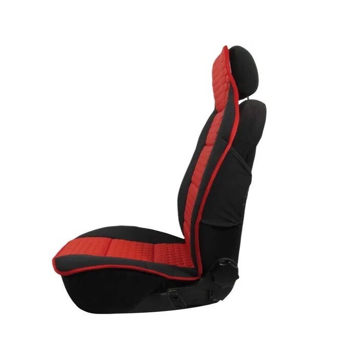 ​1+1 Huse Scaune pentru Microbuze Universal Nergu Rosu Lux PU Piele Textile