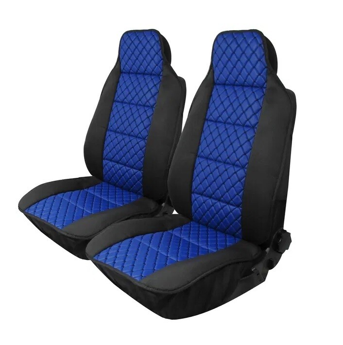 ​1+1 Huse Scaune pentru Microbuze Universal Nergu Albastru Lux PU Piele Textile