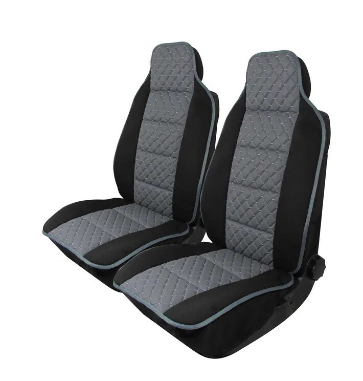 ​1+1 Huse Scaune pentru Microbuze Universal Nergu Gri Lux PU Piele Textile