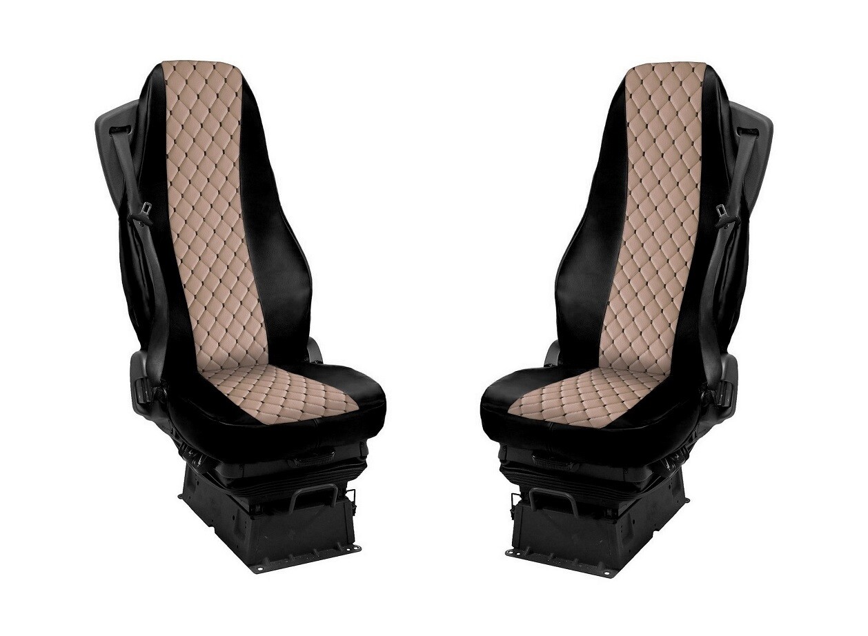 Huse scaune pentru VOLVO FH EURO 6 2014-2020 Nergu Bej Camioane Lux PU Piele