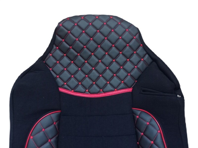 Huse scaune pentru MAN TGX TGA TGL TGM TGS Nergu Rosu Camion Lux PU Piele Textil
