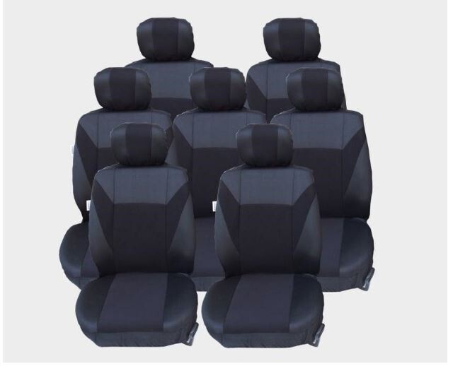 Huse Scaune 7 Locuri pentru VW Touran, Sharan, Ford Galaxy, Citroen C8, Peugeot 307SW, Citroen C4 Grand Picasso, Peugeot 806, 807 Masini Auto Universal Nergu Lux Textil Set Complet