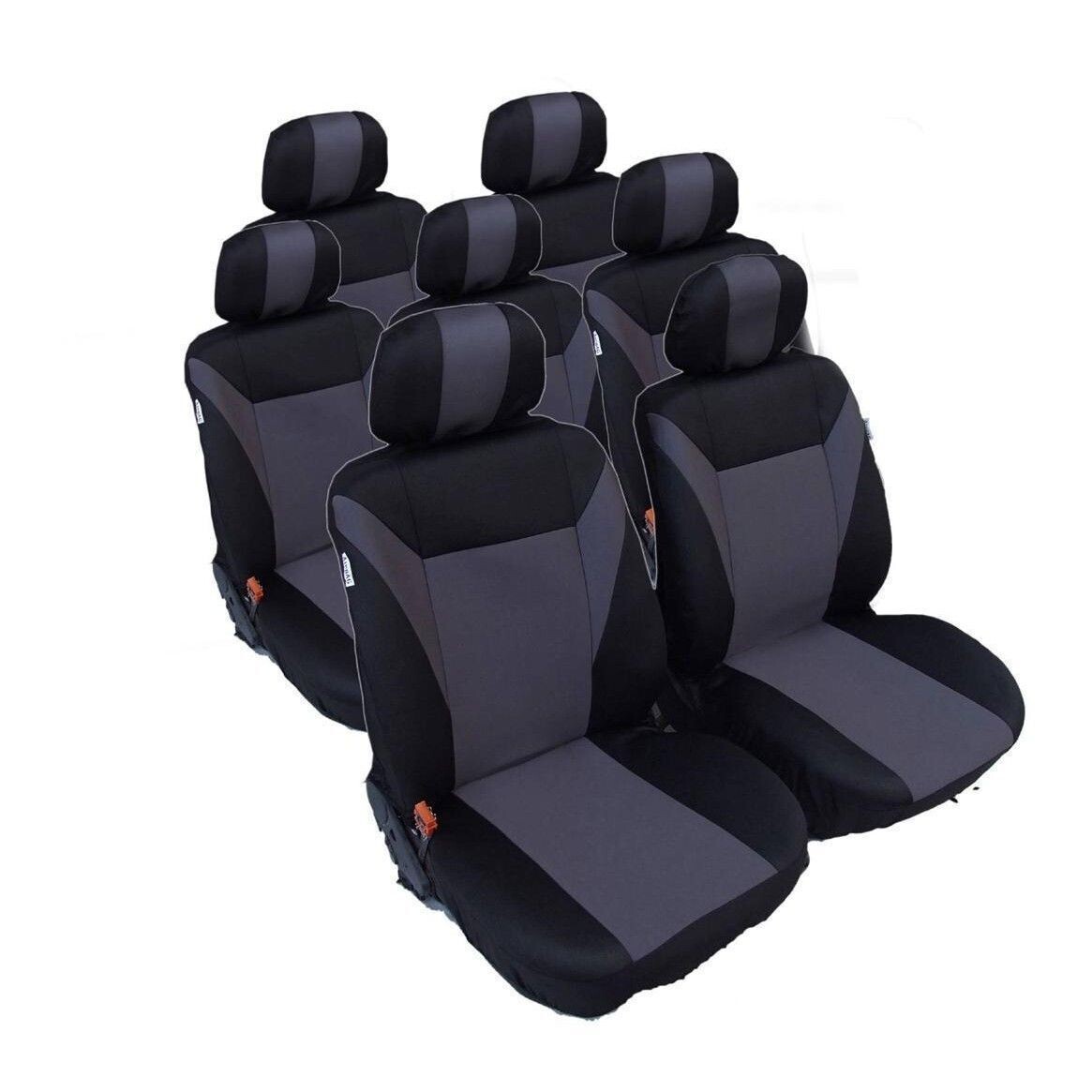 Huse Scaune 7 Locuri pentru VW Touran, Sharan, Ford Galaxy, Citroen C8, Peugeot 307SW, Citroen C4 Grand Picasso, Peugeot 806, 807 Masini Auto Universal Nergu Lux Textil Set Complet