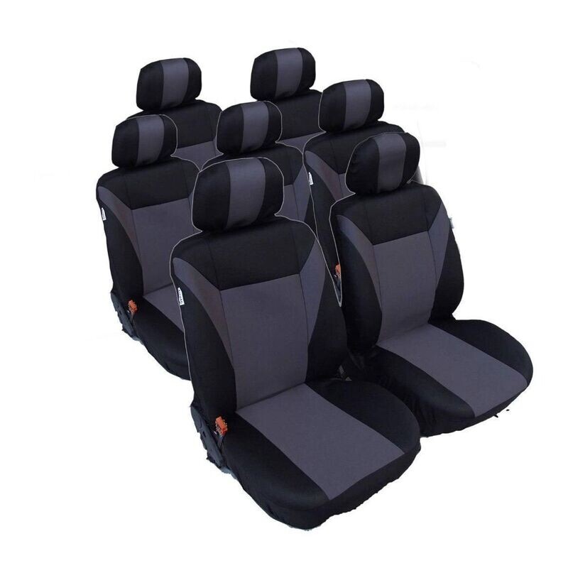 Huse Scaune 7 Locuri pentru VW Touran, Sharan, Ford Galaxy, Citroen C8, Peugeot 307SW, Citroen C4 Grand Picasso, Peugeot 806, 807 Masini Auto Universal Nergu Lux Textil Set Complet
