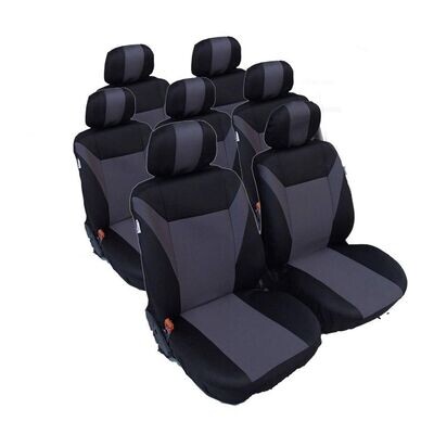 Huse Scaune 7 Locuri pentru VW Touran, Sharan, Ford Galaxy, Citroen C8, Peugeot 307SW, Citroen C4 Grand Picasso, Peugeot 806, 807 Masini Auto Universal Nergu Lux Textil Set Complet