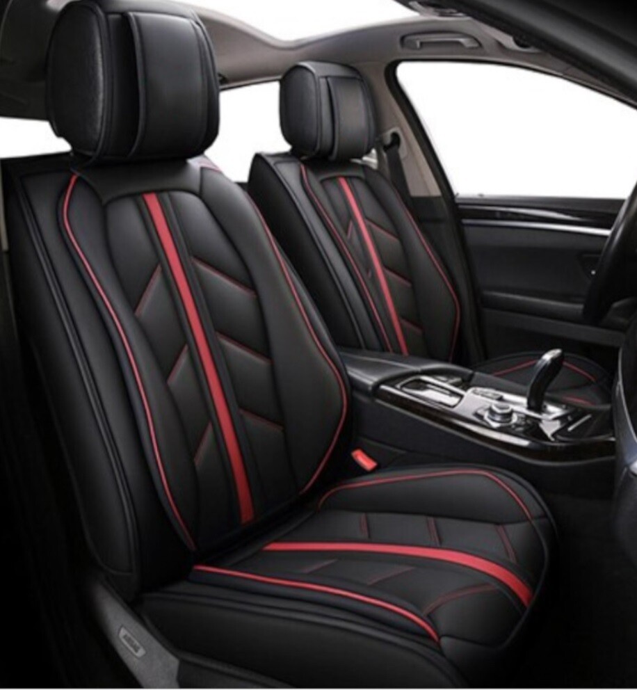 5 x LUX Huse Scaune 5 Locuri pentru Vw Touran,Sharan,Ford Galaxy,C-MAX,S-MAX,Citroen C8,Peugeot 307SW,Citroen C4 Grand Picaso,Peugeot 806,807,Totota Corolla Auto Universal Nergu Rosu Lux Piele