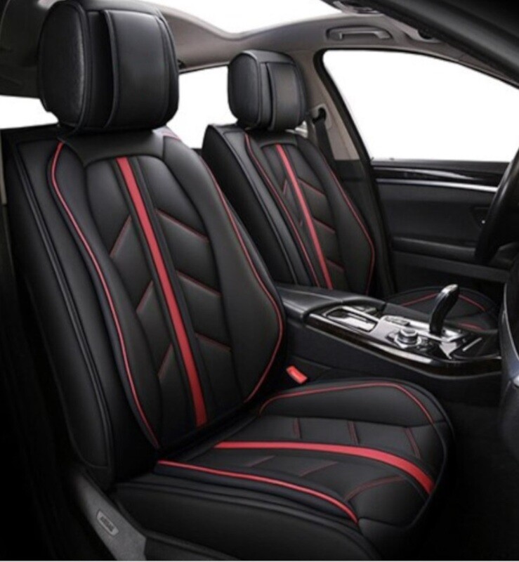 5 x LUX Huse Scaune 5 Locuri pentru Vw Touran,Sharan,Ford Galaxy,C-MAX,S-MAX,Citroen C8,Peugeot 307SW,Citroen C4 Grand Picaso,Peugeot 806,807,Totota Corolla Auto Universal Nergu Rosu Lux Piele