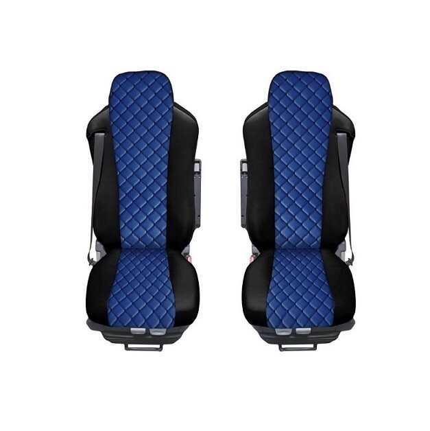 Huse scaune pentru MAN TGX 2021+ Nergu Albastru Camion Lux PU Piele Textil