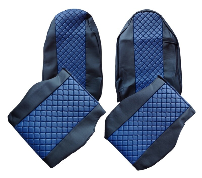 Huse scaune pentru DAF XF 105 2010-2015 Nergu Albastru Camion Lux PU Piele Textil