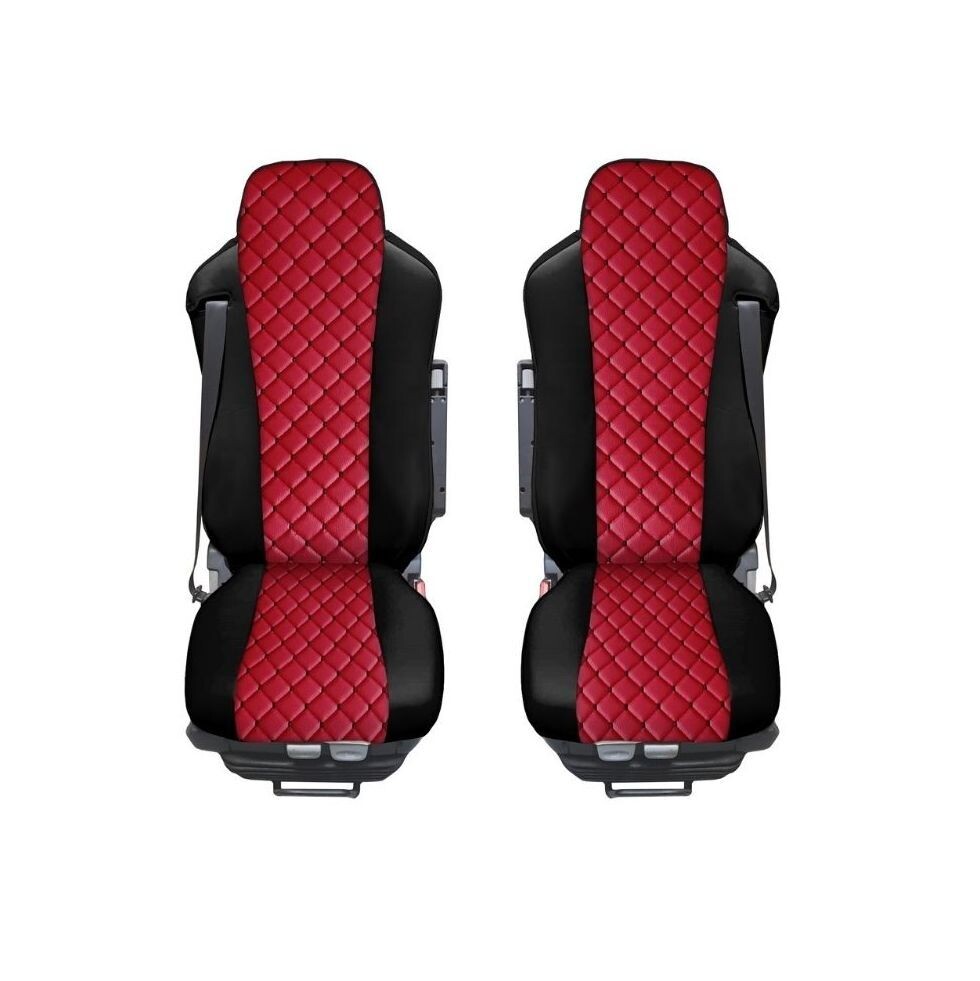 Huse scaune pentru DAF XF 106 2015-2021 Negru Rosu Camion Lux PU Piele Textil