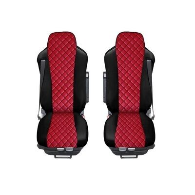 Huse scaune pentru DAF XF 95 2005-2009 Negru Rosu Camion Lux PU Piele Textil