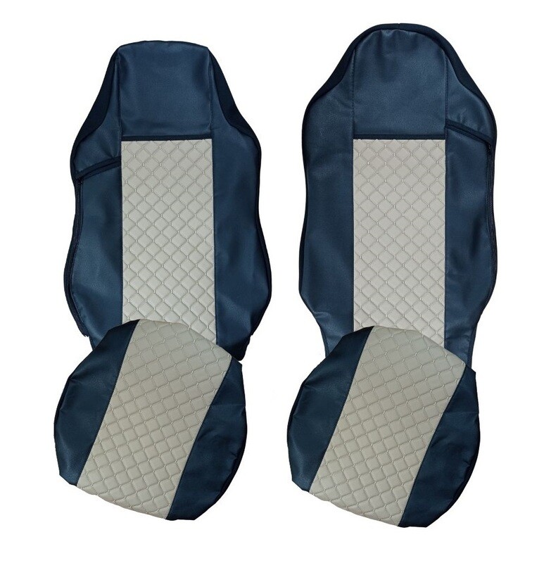 Huse scaune pentru MAN TGX 2021+  Negru Bej Camion Lux PU Piele Textil