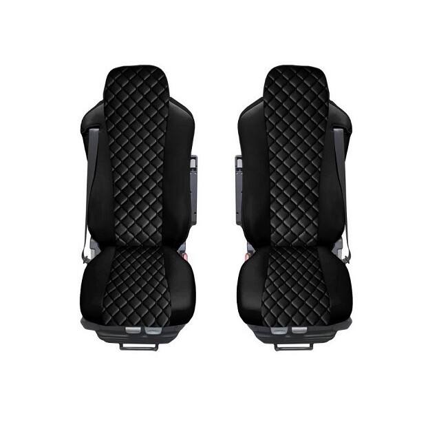 Huse scaune pentru DAF XF 105 2010-2015  Negru Camion Lux PU Piele Textil
