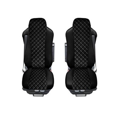 Huse scaune pentru MAN TGX 2021+  Negru Camion Lux PU Piele Textil
