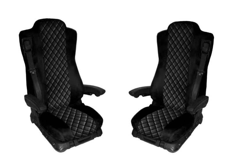 Huse scaune pentru MERCEDES ACTROS MP3 MP4 2009-2015 Negru Camion Lux PU Piele Textil