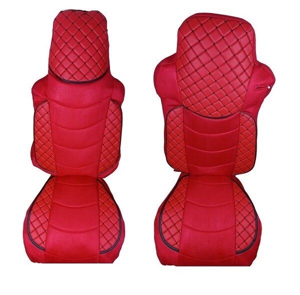Huse scaune pentru MAN TGX 2007-2015  Rosu Camion Lux PU Piele Textil