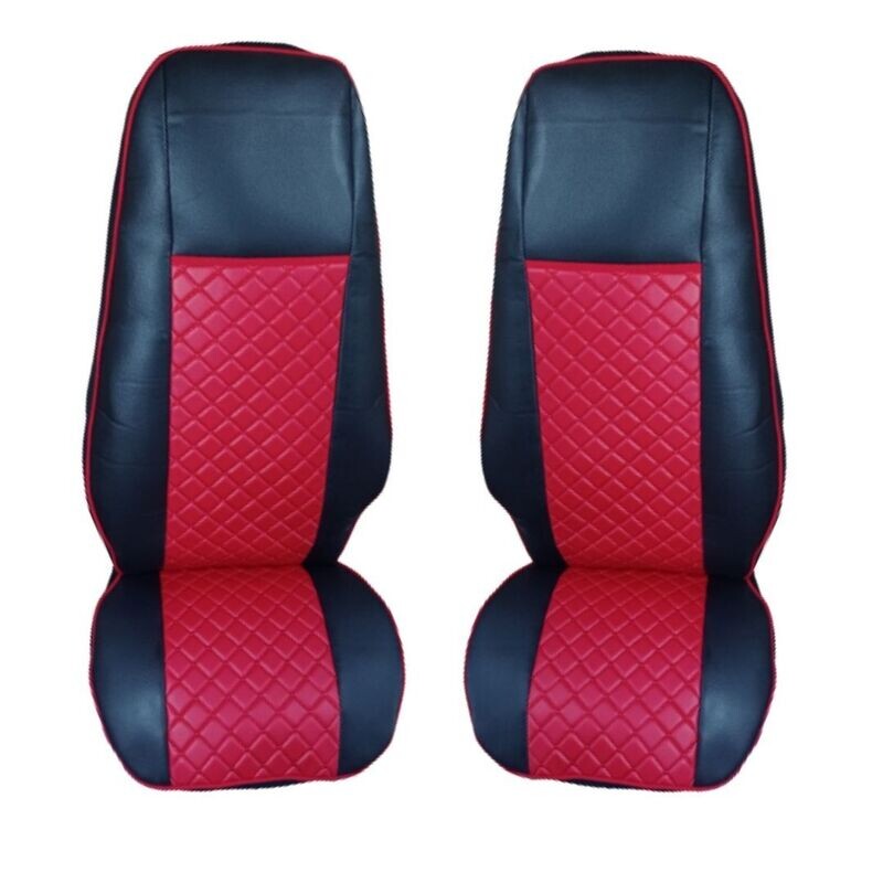 Huse scaune pentru VOLVO FH EURO 5 2006-2015 Negru Rosu Camion Lux PU Piele Textil
