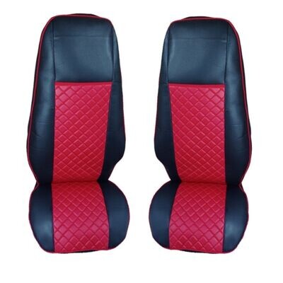 Huse scaune pentru VOLVO FH EURO 5 2006-2015 Negru Rosu Camion Lux PU Piele Textil