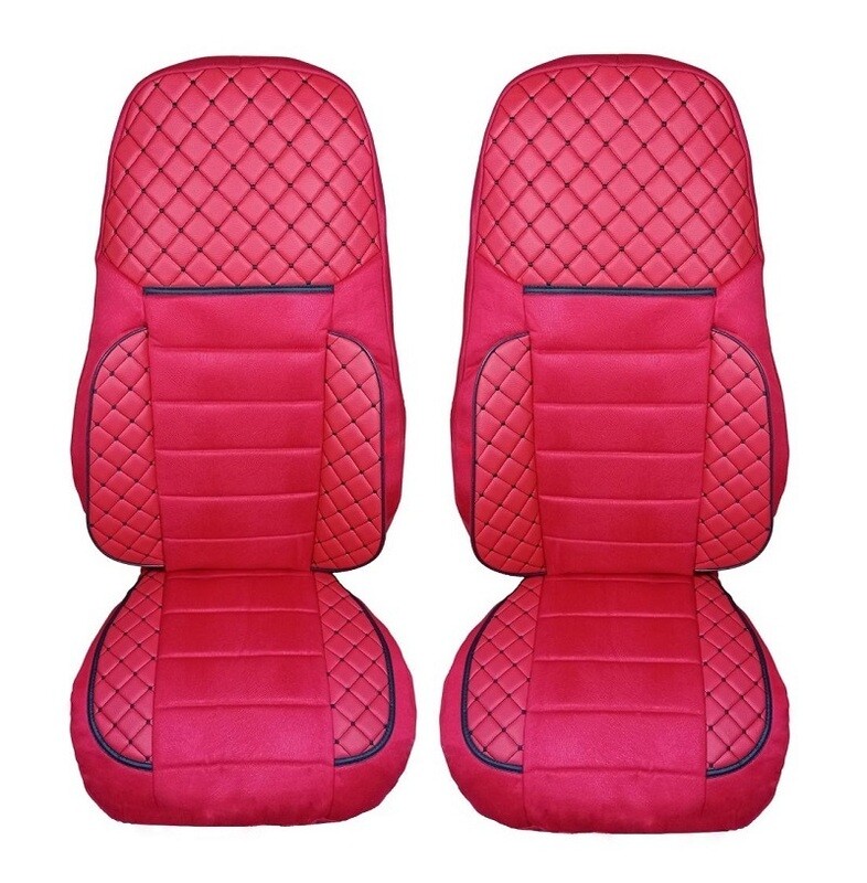 Huse scaune pentru VOLVO FH EURO 6 2014-2020 Rosu Camioane Lux Piele Textile