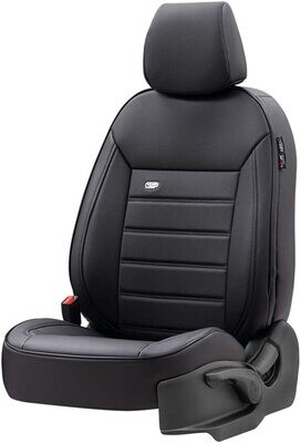 Huse Scaune pentru Masini Auto Universal Negru Lux PU Piele Textil Set Complet