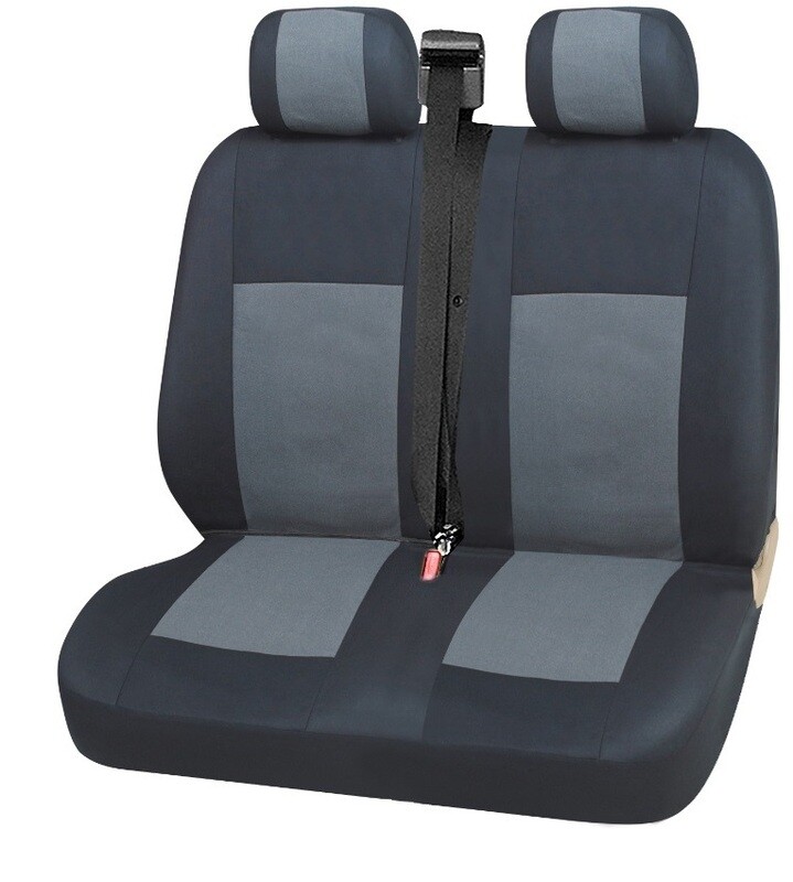 ​2+1 Huse Scaune Universal pentru Microbuze Negru Gri Textile