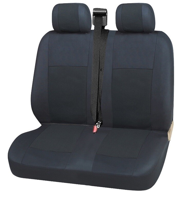 ​2+1 Huse Scaune Universal pentru Microbuze Negru  Textile