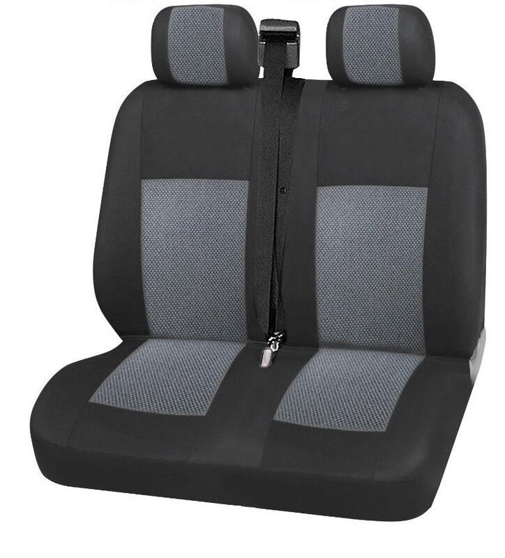 ​2+1 Huse Scaune Universal pentru Microbuze Negru Gri  Textile
