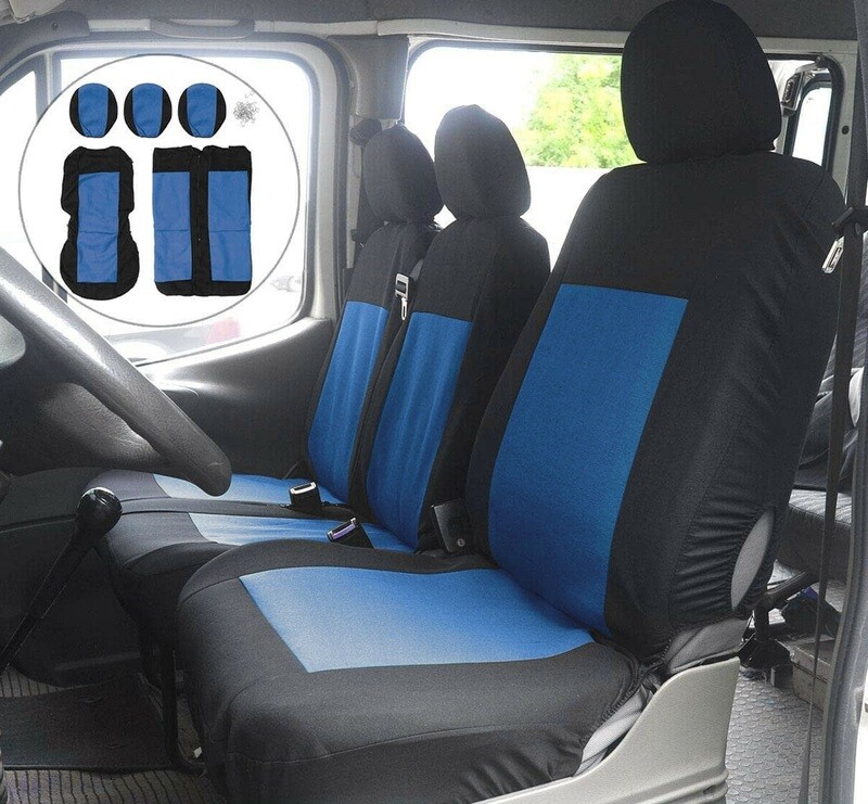​2+1 Huse Scaune Universal pentru Microbuze Nergu Albastru Textile