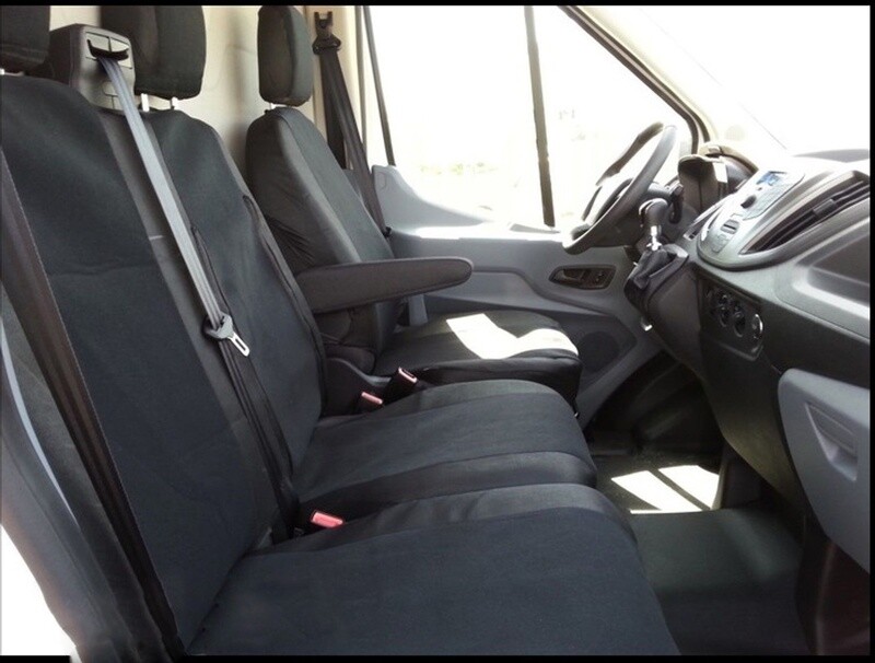 ​2+1 Huse Scaune pentru FORD TRANSIT 2013+ Microbuze Negru Textile