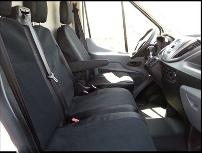 ​2+1 Huse Scaune pentru FORD TRANSIT 2013+ Microbuze Negru Textile