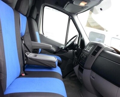 ​2+1 Huse Scaune pentru MERCEDES SPRINTER,VW CRAFTER Microbuze Negru Albastru Textile
