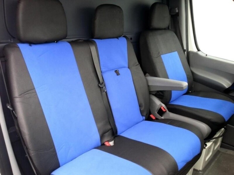 ​2+1 Huse Scaune pentru MERCEDES SPRINTER,VW CRAFTER Microbuze Negru Albastru Textile