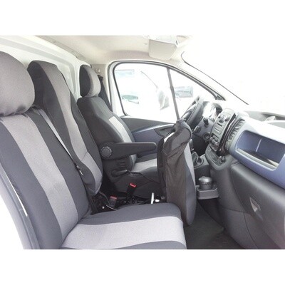 ​2+1 Huse Scaune pentru OPEL VIVARO,RENAULT TRAFIC 2014+ Microbuze Negru Gri Textile