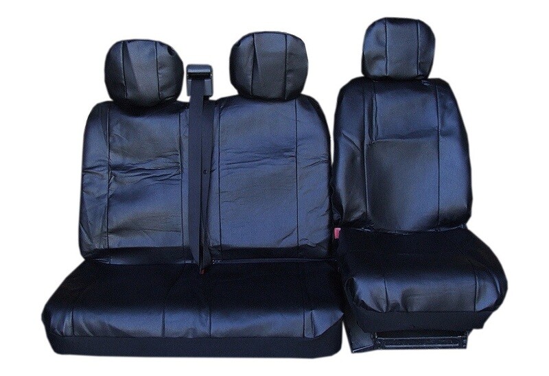 ​2+1 Huse Scaune Universal pentru Microbuze Negru Piele