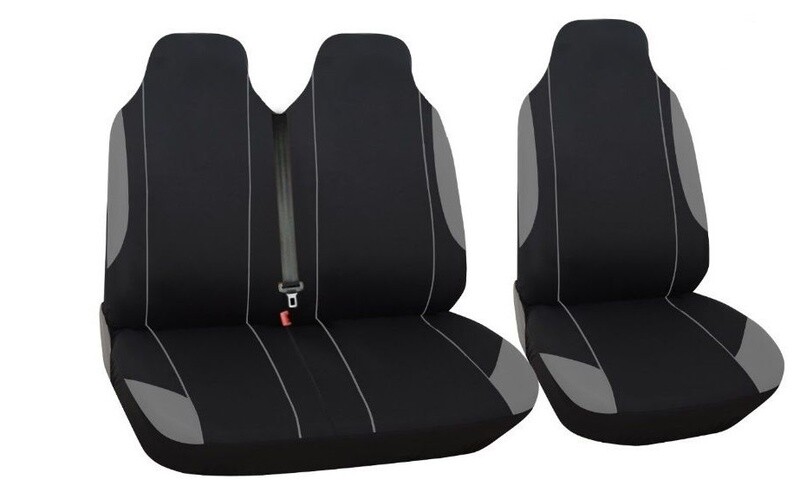 ​2+1 Huse Scaune Universal pentru Microbuze Negru Gri  Textile