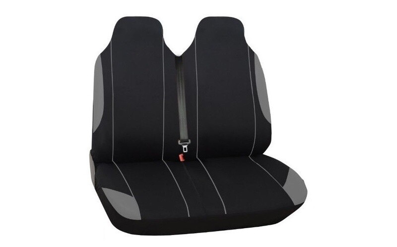 ​2+1 Huse Scaune Universal pentru Microbuze Negru Gri  Textile
