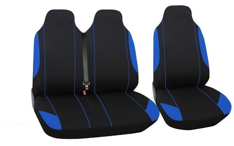 ​2+1 Huse Scaune Universal pentru Microbuze Negru Albastru  Textile
