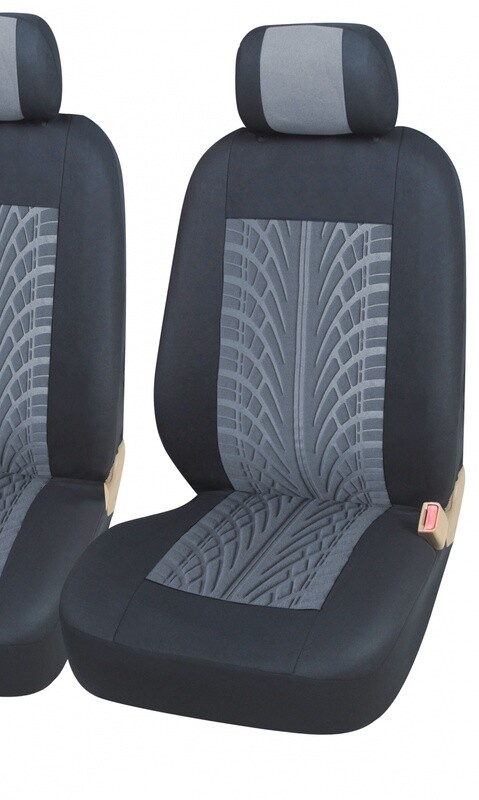 ​2+1 Huse Scaune Universal pentru Microbuze Negru Gri Textile